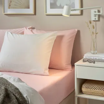 IKEA DVALA Cearsaf cu elastic, roz deschis, 180x200 cm