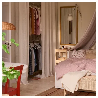 IKEA DYTÅG Draperii, 2buc, alb/rjns, 145x300 cm
