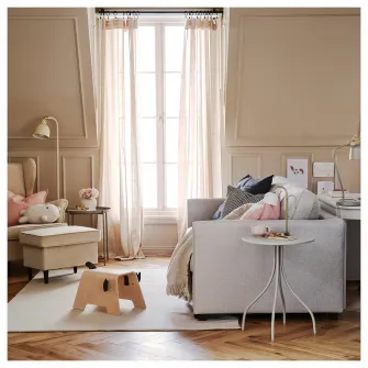 IKEA DYTÅG Draperii, 2buc, in bej/rjns, 145x300 cm