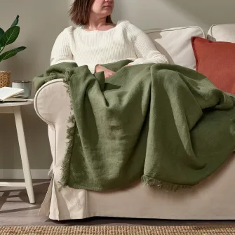 IKEA DYTÅG Patura, gri-verde, 130x170 cm