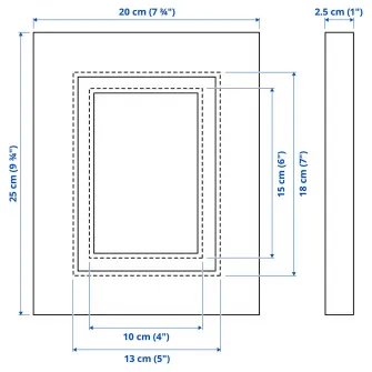 IKEA EDSBRUK Rama, vopsit negru, 13x18 cm