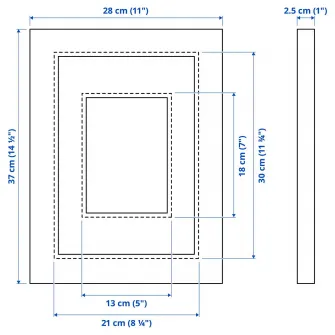 IKEA EDSBRUK Rama, vopsit negru, 21x30 cm