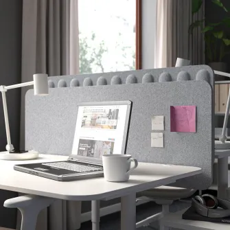 IKEA EILIF Paravan birou, gri, 120x48 cm