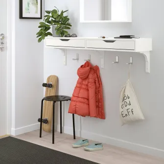 IKEA EKBY ALEX Polita cu sertare, alb, 119x29 cm