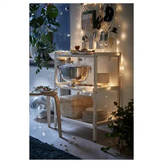 IKEA EKENABBEN Etajera deschisa, plop/alb, 70x34x86 cm