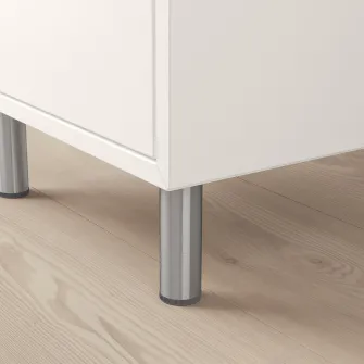 IKEA EKET Picior 2 buc/set, metal/argintiu, 10 cm