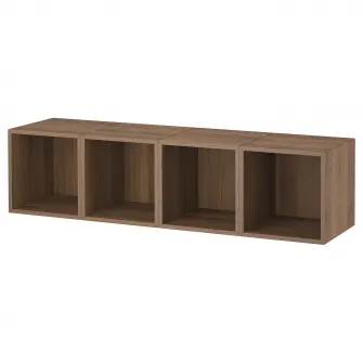 IKEA EKET Ansamblu depozitare suspendata, aspect nuc, 140x35x35 cm