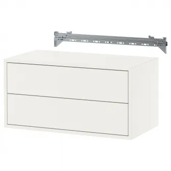 IKEA EKET Ansamblu depozitare suspendata, cu 2 sertare/alb, 70x35x35 cm
