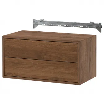 IKEA EKET Ansamblu depozitare suspendata, cu 2 sertare/aspect nuc, 70x35x35 cm