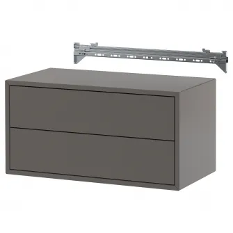 IKEA EKET Ansamblu depozitare suspendata, cu 2 sertare/gri inchis, 70x35x35 cm