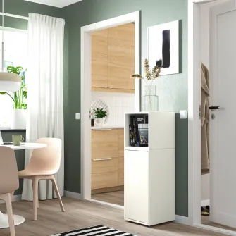 IKEA EKET Combinatie corp cu picioare, alb, 35x35x107 cm