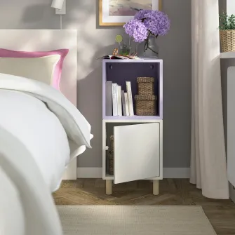 IKEA EKET Combinatie corp cu picioare, alb lila deschis/lemn, 35x35x80 cm