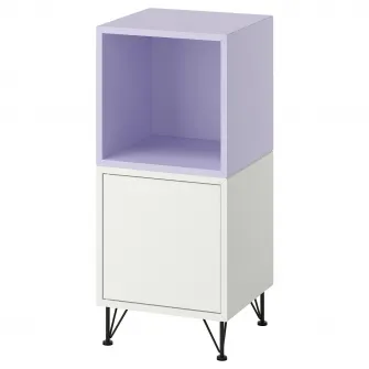 IKEA EKET Combinatie corp cu picioare, alb lila deschis/metal negru, 35x35x80 cm