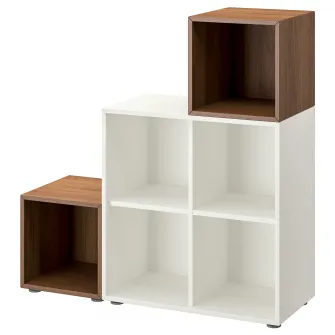 IKEA EKET Combinatie corp cu picioare, alb/aspect nuc, 105x35x107 cm