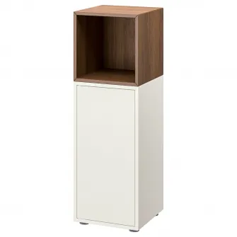 IKEA EKET Combinatie corp cu picioare, alb/aspect nuc, 35x35x107 cm