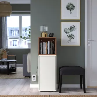 IKEA EKET Combinatie corp cu picioare, alb/aspect nuc, 35x35x107 cm