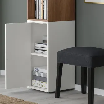 IKEA EKET Combinatie corp cu picioare, alb/aspect nuc, 35x35x107 cm