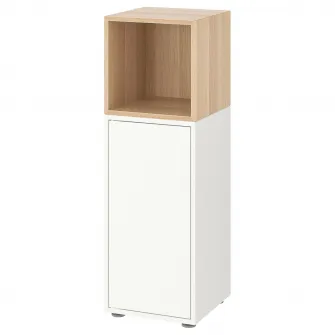 IKEA EKET Combinatie corp cu picioare, alb/aspect stejar antichizat, 35x35x107 cm