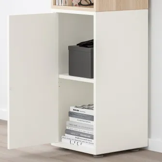 IKEA EKET Combinatie corp cu picioare, alb/aspect stejar antichizat, 35x35x107 cm