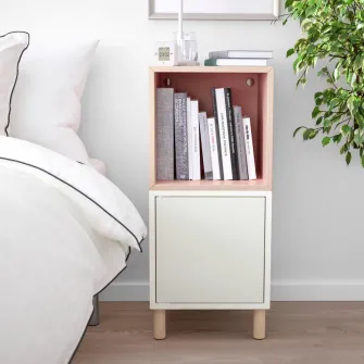IKEA EKET Combinatie corp cu picioare, gri inchis/aspect nuc, 35x35x80 cm
