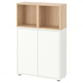 IKEA EKET Combinatie corp cu picioare, alb/aspect stejar antichizat, 70x35x107 cm