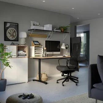 IKEA EKET Combinatie corp cu picioare, alb/aspect stejar antichizat, 70x35x107 cm