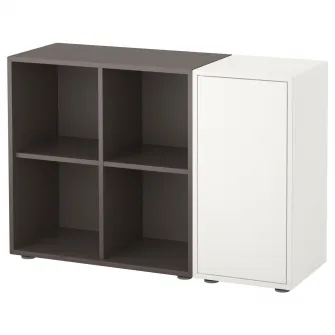 IKEA EKET Combinatie corp cu picioare, alb/gri inchis, 105x35x72 cm