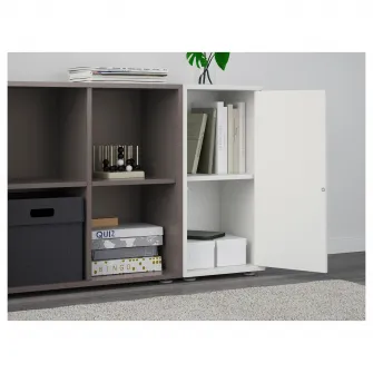 IKEA EKET Combinatie corp cu picioare, alb/gri inchis, 105x35x72 cm