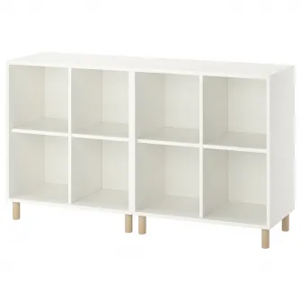 IKEA EKET Combinatie corp cu picioare, alb/lemn, 140x35x80 cm