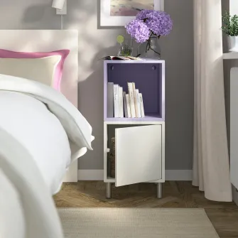 IKEA EKET Combinatie corp cu picioare, alb/lila deschis, 35x35x80 cm