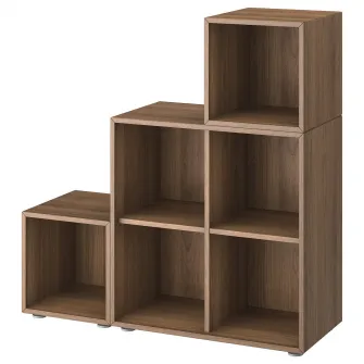 IKEA EKET Combinatie corp cu picioare, aspect nuc, 105x35x107 cm