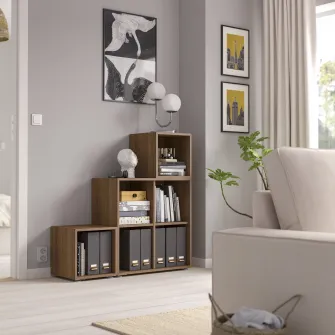 IKEA EKET Combinatie corp cu picioare, aspect nuc, 105x35x107 cm