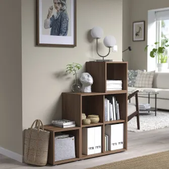 IKEA EKET Combinatie corp cu picioare, aspect nuc, 105x35x107 cm
