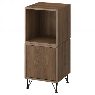 IKEA EKET Combinatie corp cu picioare, aspect nuc/metal negru, 35x35x80 cm