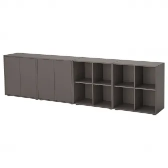IKEA EKET Combinatie corp cu picioare, gri inchis/gri inchis, 280x35x72 cm
