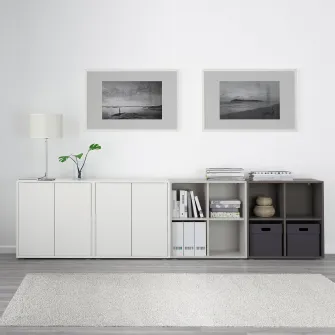 IKEA EKET Combinatie corp cu picioare, gri inchis/gri inchis, 280x35x72 cm