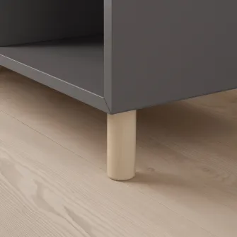 IKEA EKET Combinatie corp cu picioare, gri inchis/lemn, 140x35x80 cm