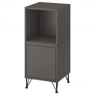IKEA EKET Combinatie corp cu picioare, gri inchis/metal negru, 35x35x80 cm