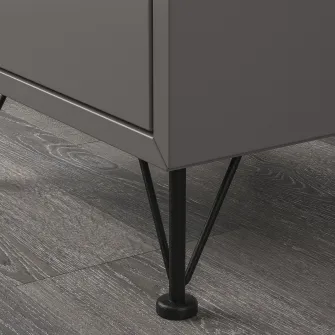 IKEA EKET Combinatie corp cu picioare, gri inchis/metal negru, 35x35x80 cm