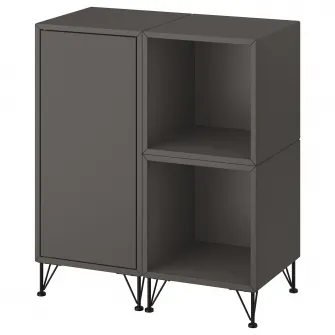 IKEA EKET Combinatie corp cu picioare, gri inchis/metal negru, 70x35x80 cm