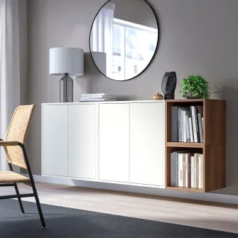 IKEA EKET Combinatie corp suspendat, alb/aspect nuc, 175x35x70 cm