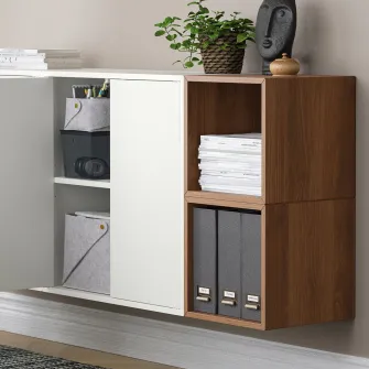 IKEA EKET Combinatie corp suspendat, alb/aspect nuc, 175x35x70 cm