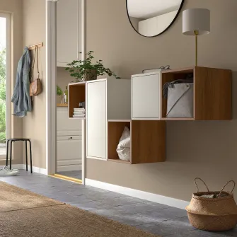 IKEA EKET Combinatie corp suspendat, alb/aspect nuc, 175x35x70 cm