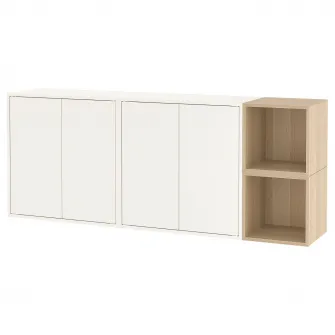 IKEA EKET Combinatie corp suspendat, alb/aspect stejar antichizat, 175x35x70 cm