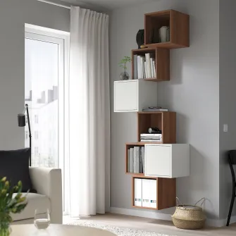 IKEA EKET Combinatie corp suspendat, aspect nuc/alb, 80x35x210 cm