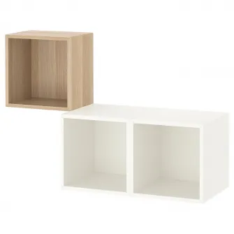IKEA EKET Combinatie corp suspendat, aspect stejar antichizat/alb, 105x35x70 cm
