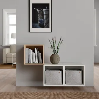 IKEA EKET Combinatie corp suspendat, aspect stejar antichizat/alb, 105x35x70 cm