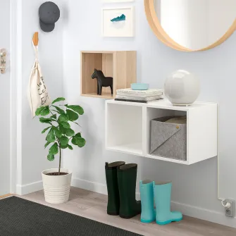 IKEA EKET Combinatie corp suspendat, aspect stejar antichizat/alb, 105x35x70 cm
