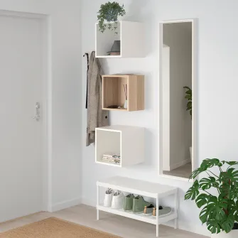 IKEA EKET Combinatie corp suspendat, aspect stejar antichizat/alb, 105x35x70 cm