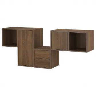 IKEA EKET Combinatie corp suspendat, cu 2 sertare/aspect nuc, 175x35x70 cm